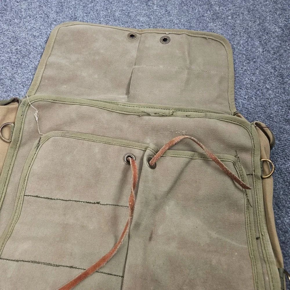 Vintage 50s Globe Trotter Camping Equipment Backpack Khaki Canvas Americana Work